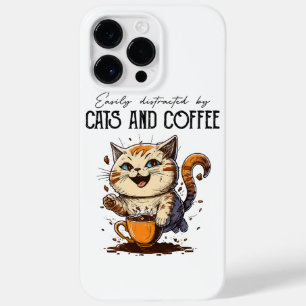 Einfach ablenkbar durch Katzen und Kaffee Katzenli Case-Mate iPhone 14 Pro Max Hülle