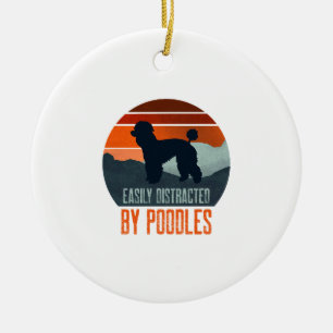 Einfach ablenkbar durch Poodles Hunde Spaziergang Keramik Ornament