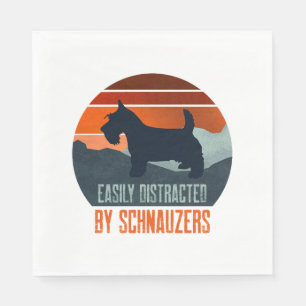 Einfach Ablenkbar Durch Schnauzer Hunde Spaziergan Serviette