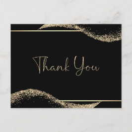 Einfach Abschluss Vielen Dank, Black Gold Glitzer Postkarte