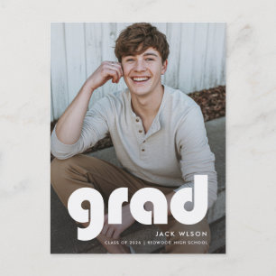Einfach Absolvent Abschlussfoto Abitur Danke Postkarte