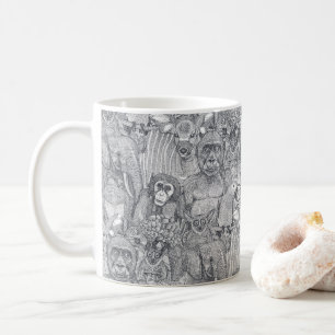 einfach afrikanische Dschungeltiere eisen grau wei Kaffeetasse