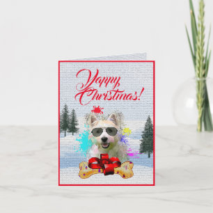 Einfach anpassbare süße Westie-Hund-Weihnachtskart Karte
