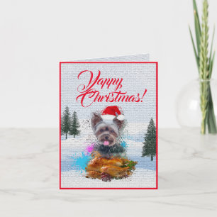 Einfach anpassbare süße Yorkie-Hund-Weihnachtskart Karte