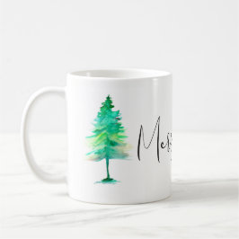 Einfach, Aquareller Weihnachtsbaum, kundenspezifis Kaffeetasse