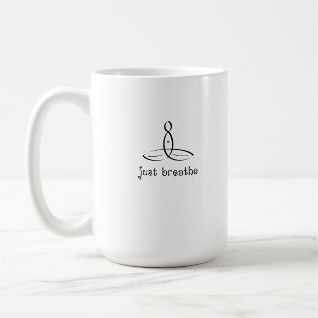 Einfach atmen - Extravaganter Schwarz-Stil Kaffeetasse (Links)