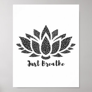 Einfach atmen, Lotusblume, Yoga Poster