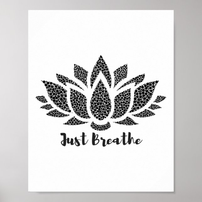 Einfach atmen, Lotusblume, Yoga  Poster (Vorne)