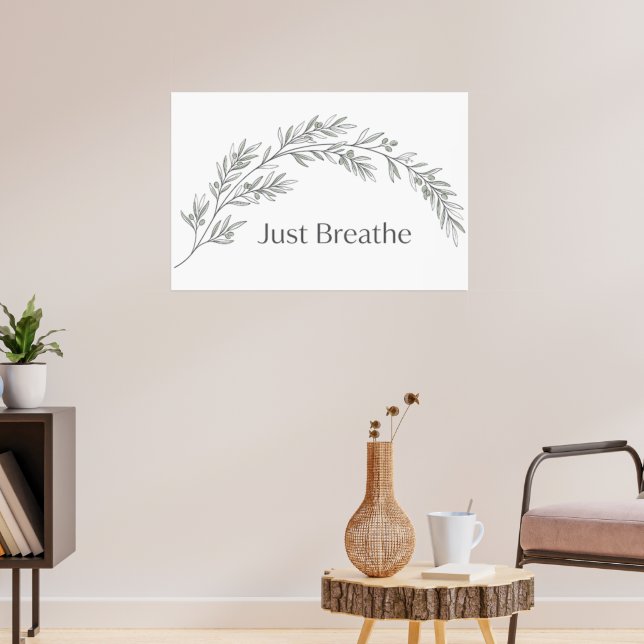 Einfach Atmen Minimalistischer Botanischer Poster (Wohnzimmer 3)