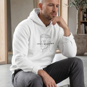 Einfach Atmen Weißer Hoodie Saubere Linie