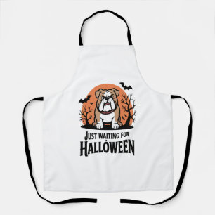 Einfach auf Halloween-Hund warten Schürze
