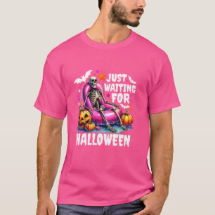 Einfach auf Halloween warten, lustiges Skelett, gr T-Shirt