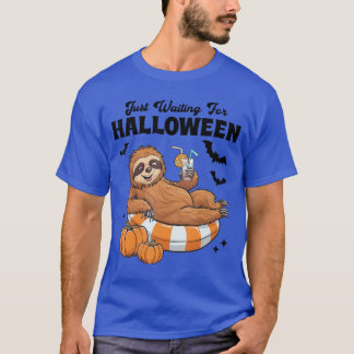 Einfach auf Halloween warten Süße faule Faultier-H T-Shirt