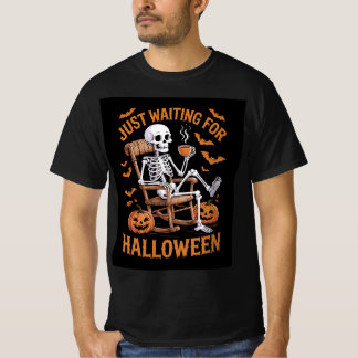 Einfach auf Halloween wartendes Skelett Grusel-Sai T-Shirt