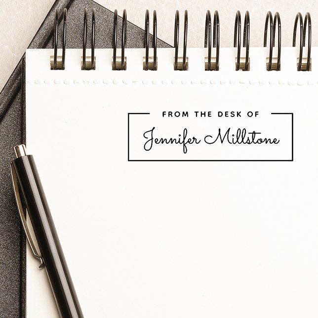 Einfach aus dem Schreibtisch des Skriptnamens Permastempel (Simple From the Desk of Script Name Self-inking Stamp)