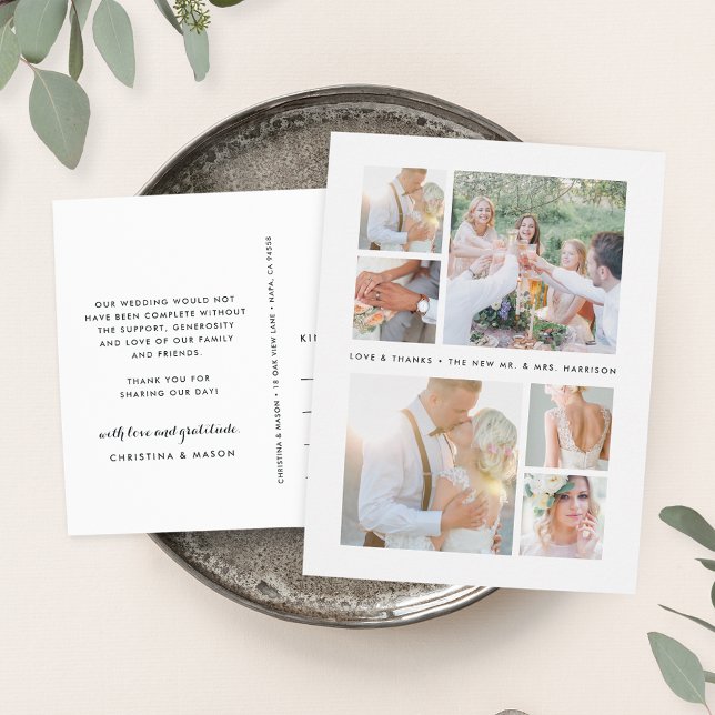 Einfach ausgedrückt | Hochzeitsfotocollage Vielen  Postkarte (Von Creator hochgeladen)