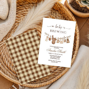 Einfach Baby Is Brewing Doodle Kaffee Baby Shower Einladung