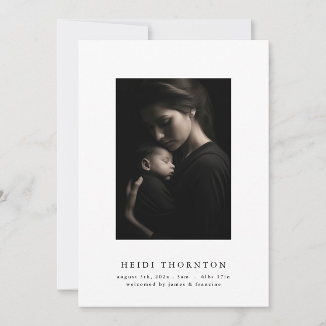 EINFACH | Baby-Ränder-Foto Ankündigung (Vorderseite)