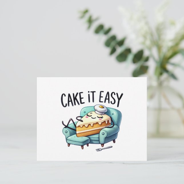 Einfach backen - entspannen postkarte (Stehend Vorderseite)