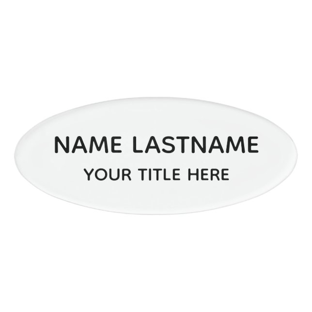 Einfach Basic Minimal Weiß Modern Schwarz Titel Namenschild (Vorderseite)