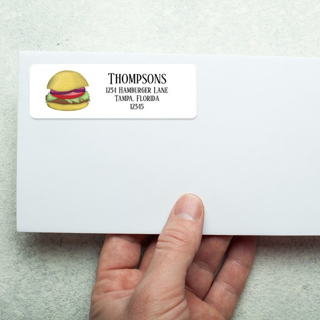 Einfach Basic Stylish Hamburger (Return address label with a whimsical hamburger.)