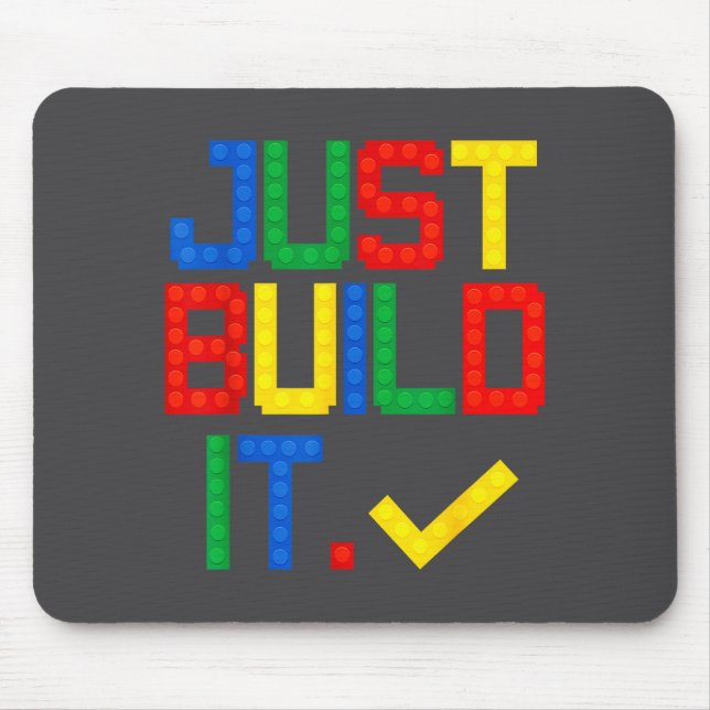 Einfach Bauen Master Builder Kinder Bausteine  Mousepad (Vorne)