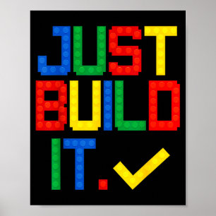 Einfach Bauen Master Builder Kinder Bausteine Poster
