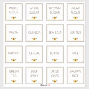 Einfach bearbeitbare Sonnenblumen Küche Pantry Aufkleber