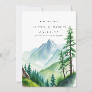 Einfach bearbeitbarer Berg Save The Date