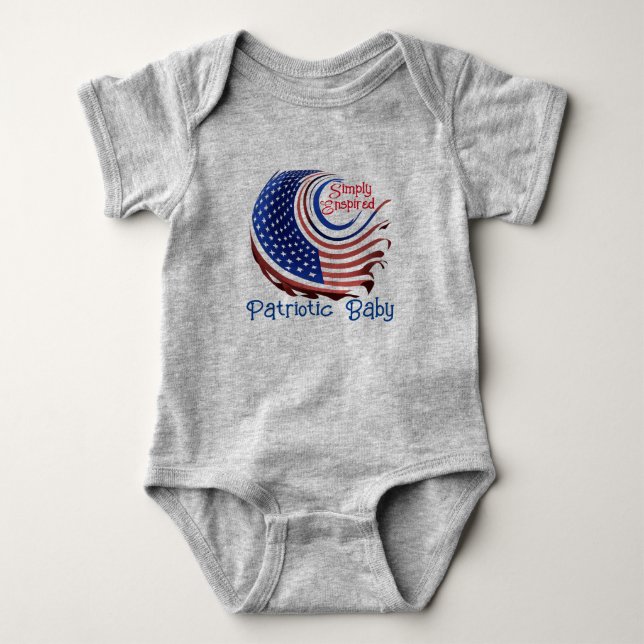 Einfach beflügelte US Flagge von "Patriot Baby": Baby Strampler (Vorderseite)