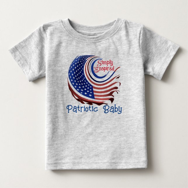 Einfach beflügelte US Flagge von "Patriot Baby": Baby T-shirt (Vorderseite)