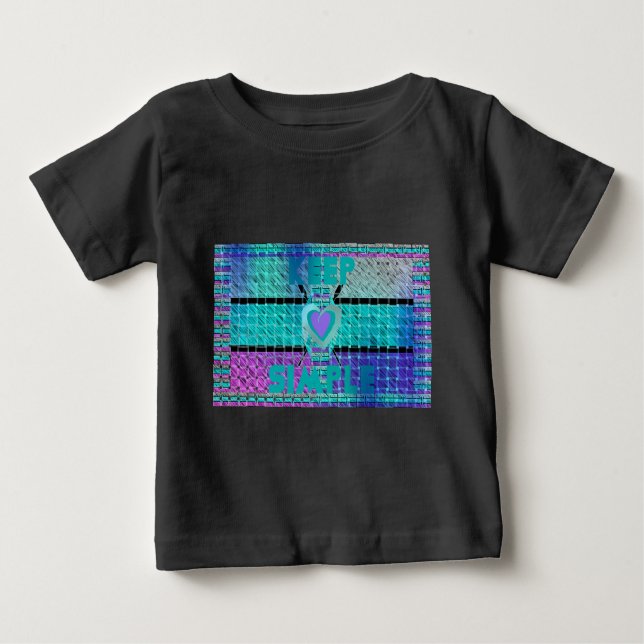 Einfach behalten: Cyan Heart & Clarity Pattern Art Baby T-shirt (Vorderseite)