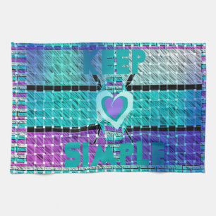 Einfach behalten: Cyan Heart & Clarity Pattern Art Küchentuch