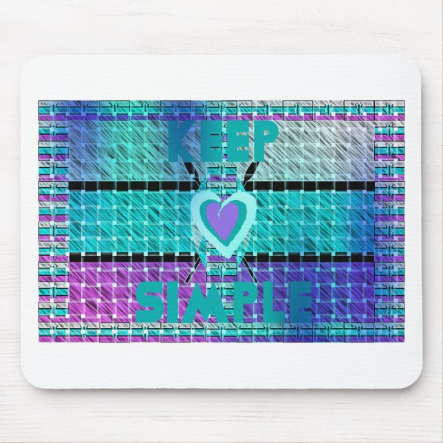 Einfach behalten: Cyan Heart & Clarity Pattern Art Mousepad (Vorne)