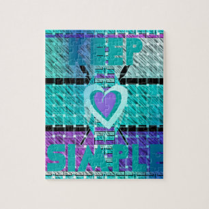 Einfach behalten: Cyan Heart & Clarity Pattern Art Puzzle