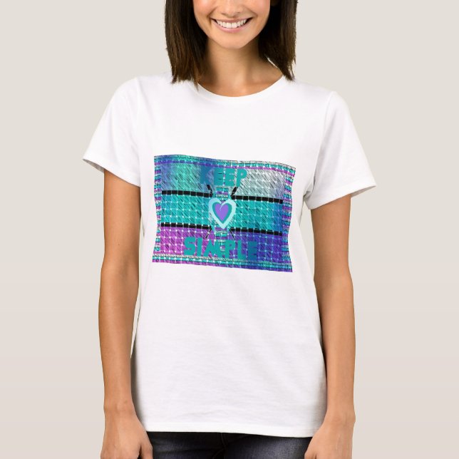 Einfach behalten: Cyan Heart & Clarity Pattern Art T-Shirt (Vorderseite)