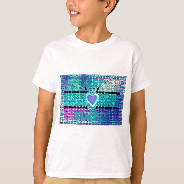 Einfach behalten: Cyan Heart & Clarity Pattern Art T-Shirt (Vorderseite)