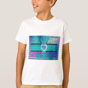 Einfach behalten: Cyan Heart & Clarity Pattern Art T-Shirt