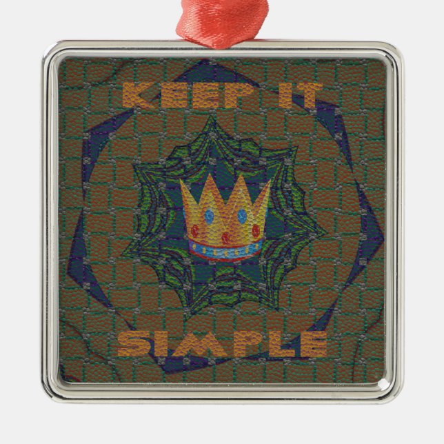 Einfach behalten: Das Royal Clarity Pattern Design Silbernes Ornament (Vorne)