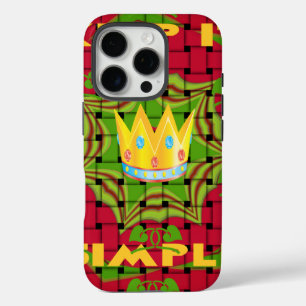 Einfach behalten: Fett Golden Red Woven Floral Pri iPhone 16 Pro Hülle