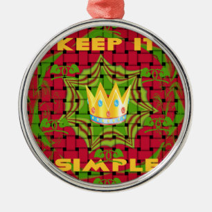 Einfach behalten: Fett Golden Red Woven Floral Pri Ornament Aus Metall