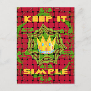 Einfach behalten: Fett Golden Red Woven Floral Pri Postkarte