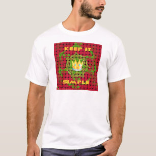 Einfach behalten: Fett Golden Red Woven Floral Pri T-Shirt