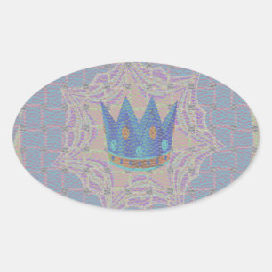 Einfach behalten: Pastel Royal Clarity Pattern Art Ovaler Aufkleber
