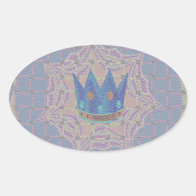 Einfach behalten: Pastel Royal Clarity Pattern Art Ovaler Aufkleber (Vorderseite)