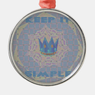 Einfach behalten: Pastel Royal Clarity Pattern Art Silbernes Ornament