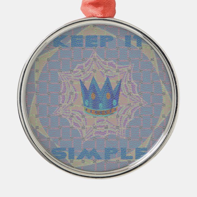 Einfach behalten: Pastel Royal Clarity Pattern Art Silbernes Ornament (Vorne)