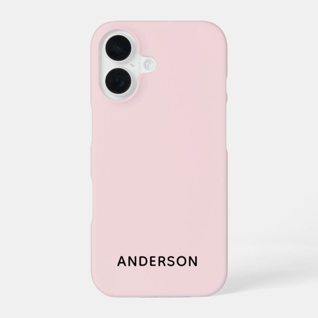 Einfach Benutzerdefiniert Personalisiert Pastellro iPhone 16 Hülle (Rückseite)