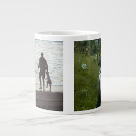 Einfach Benutzerdefiniert Zwei Foto Jumbo-Tasse