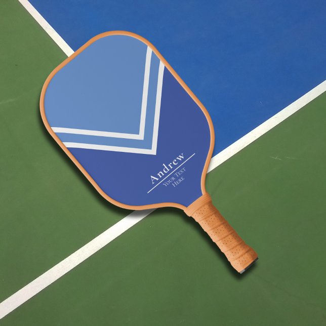 Einfach Beruflich Blue Monogram Mit Monogramm Pickleball Schläger (Von Creator hochgeladen)